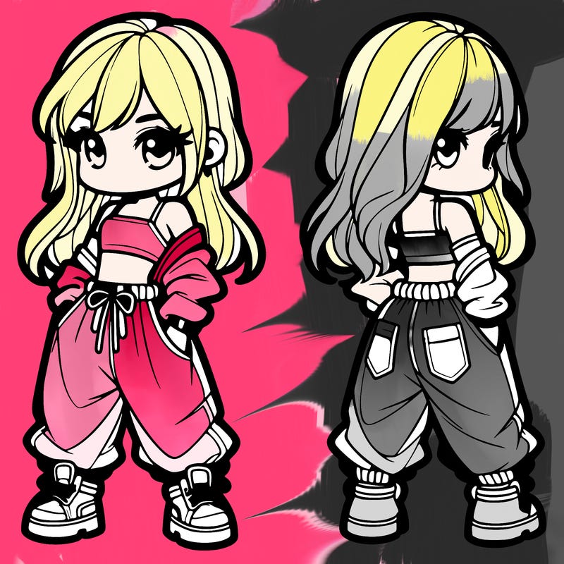 girl in crop top and baggy pants