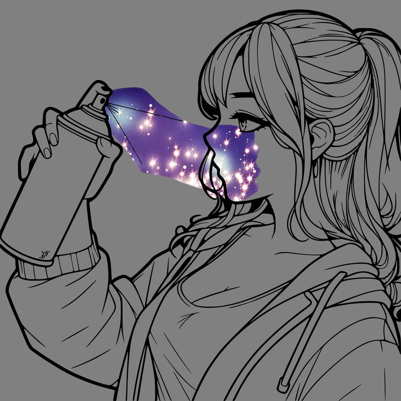 a realistic girl spray, painting