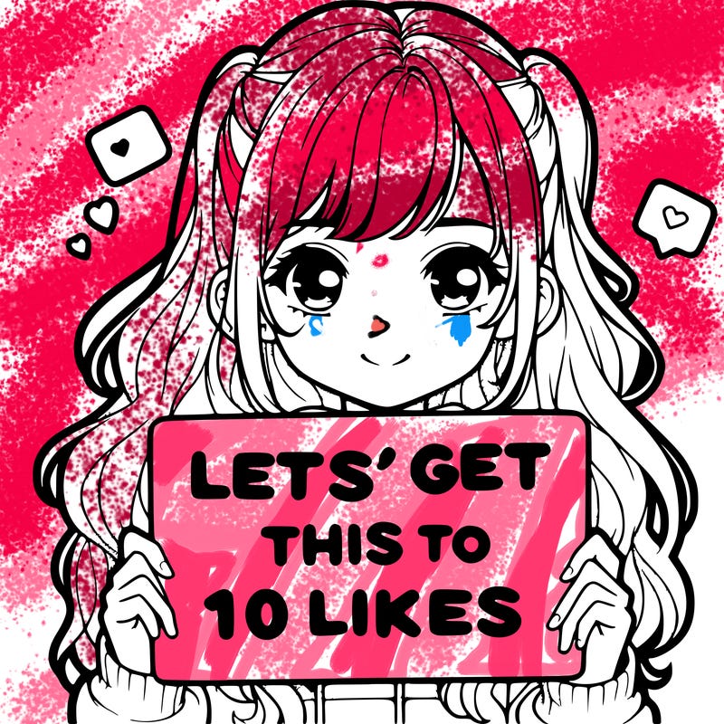 girl holding up sign that says let’s get this to 10 likes realistic