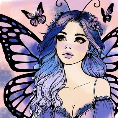 butterfly fairy realistic girl