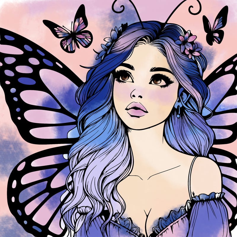 butterfly fairy realistic girl