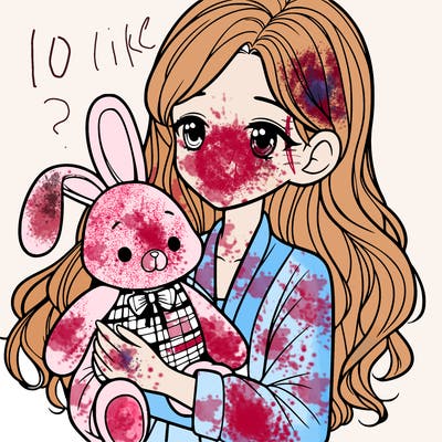 woman holding stuffed bunny