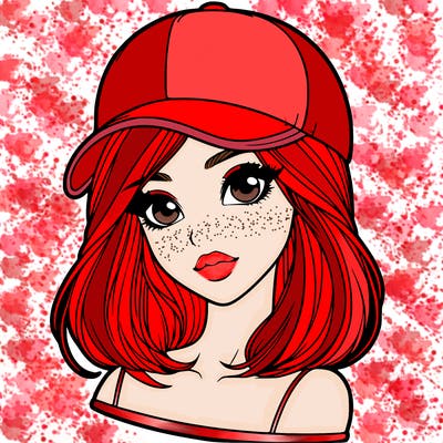 semi realism beautiful girl wearing cap