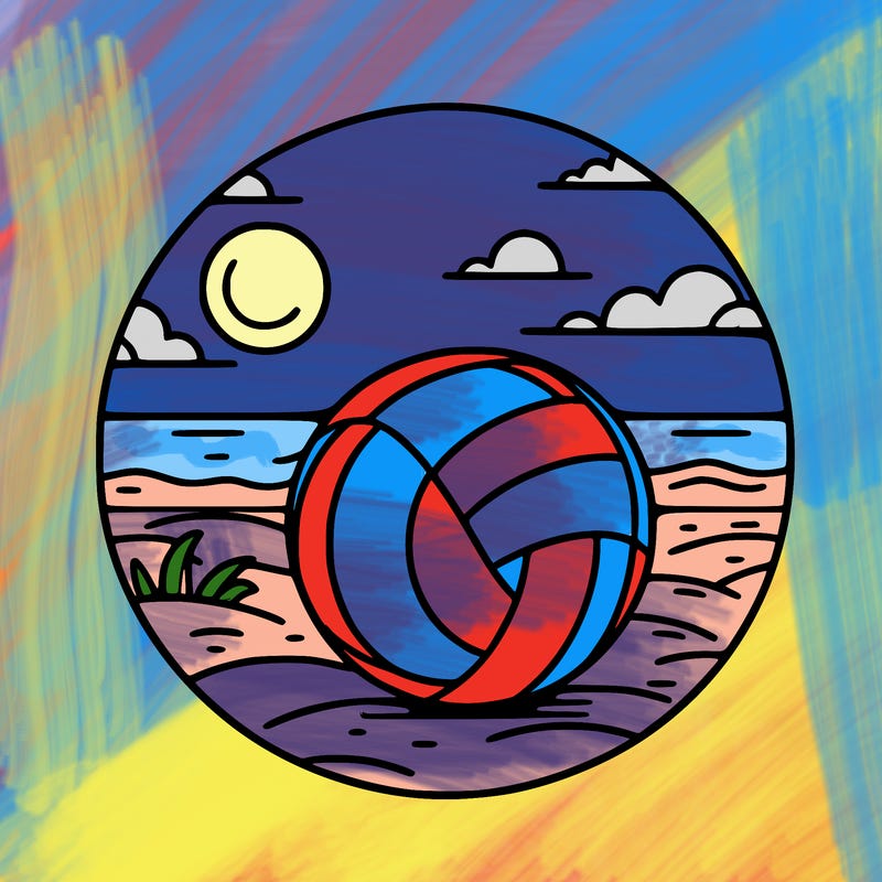 volleyball on a beach