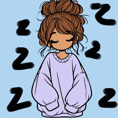 girl with baggy sweatshirt and messy bun