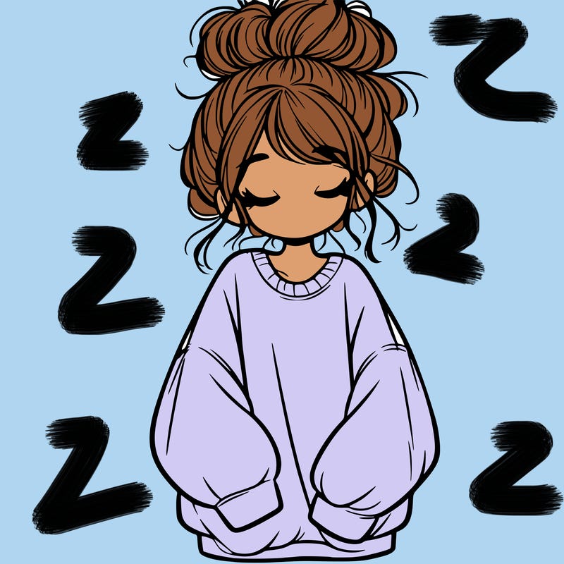 girl with baggy sweatshirt and messy bun