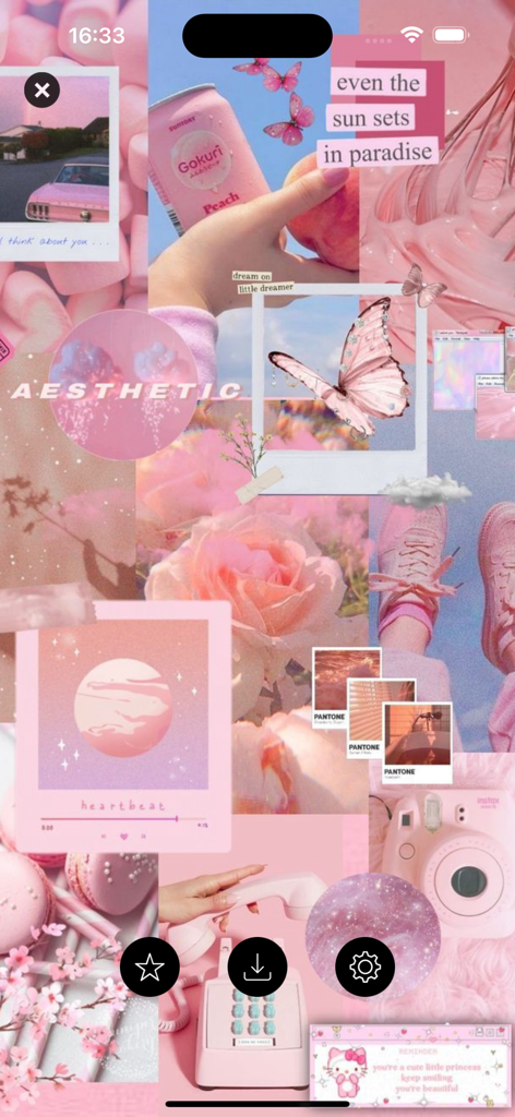 Preppy Cute Girly Wallpapers - Fondo de pantalla collage estético preppy rosa con mariposas, flores y objetos vintage