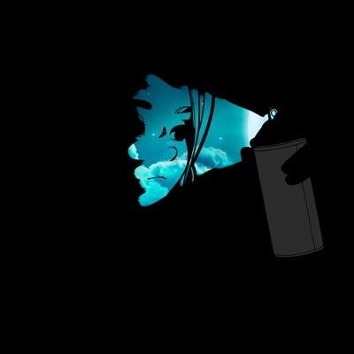 a realistic girl, spray painting