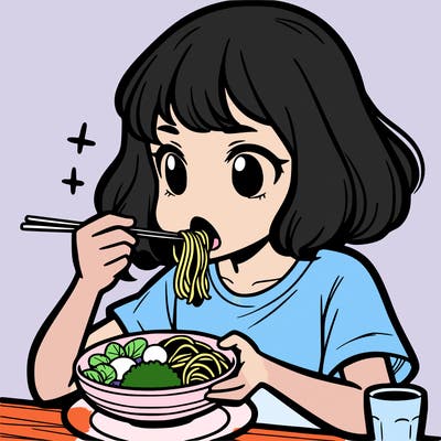 a girl eating food