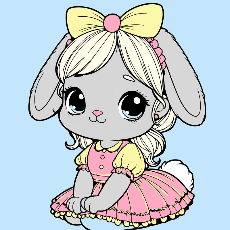 cute easter bunny girl realistic