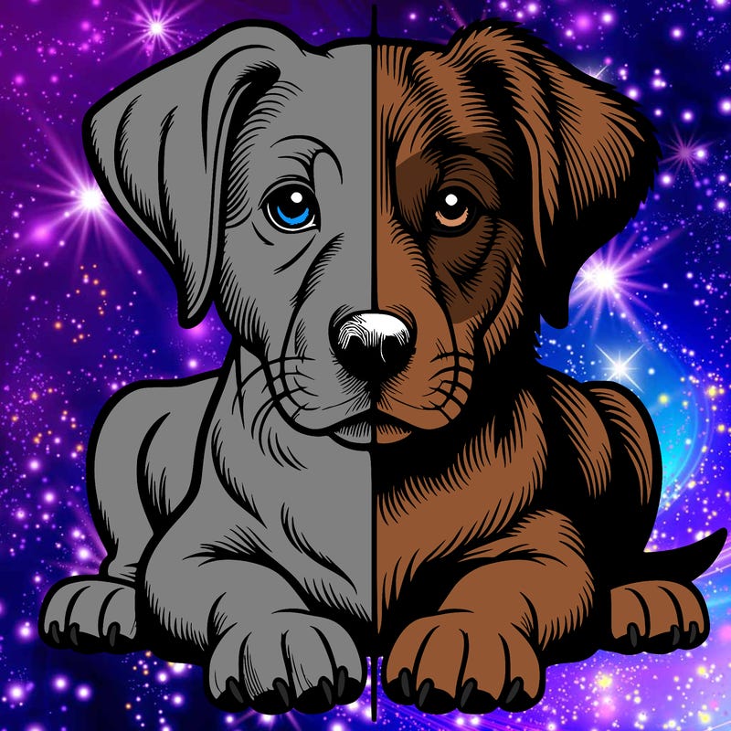 realistic dog split picture