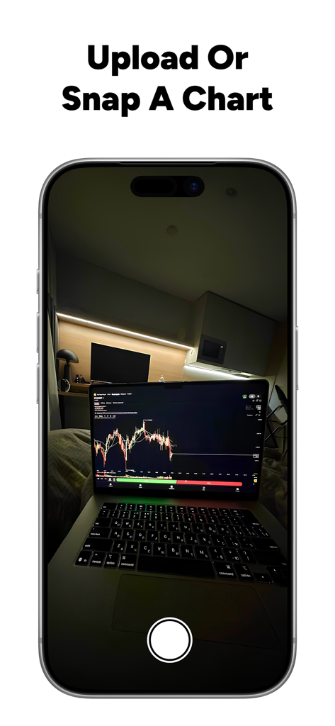 分析のために株式チャートの写真を撮る方法を示すTrading AIアプリのインターフェース