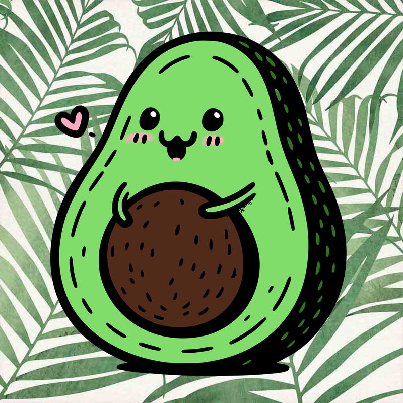 an avocado hugging an avocado