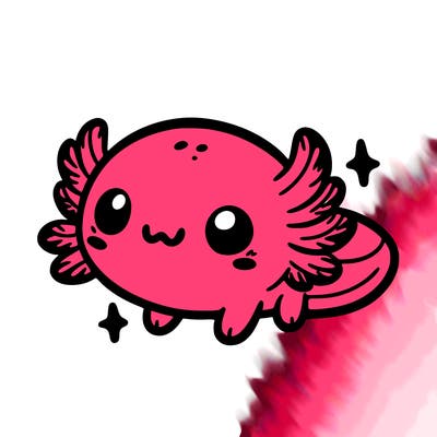 cute easy baby axolotl