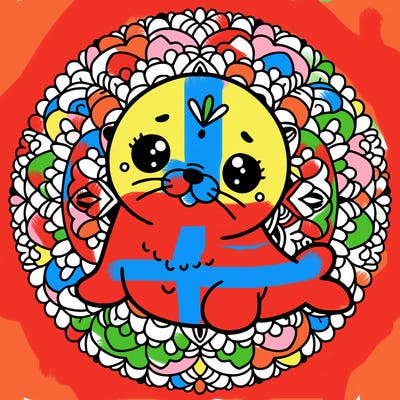 a cute baby seal mandala