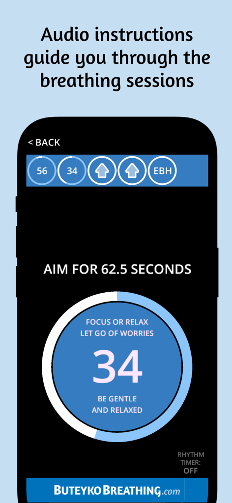Buteyko Pro - Buteyko Pro app breathing session timer with audio instructions