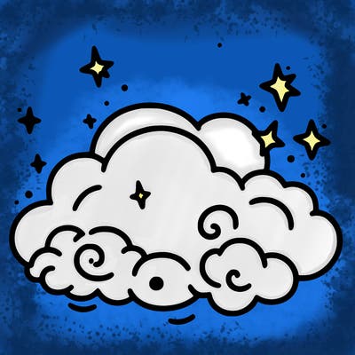 pink starry cloud sky