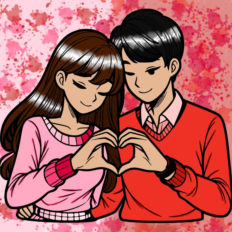 couple making a heart