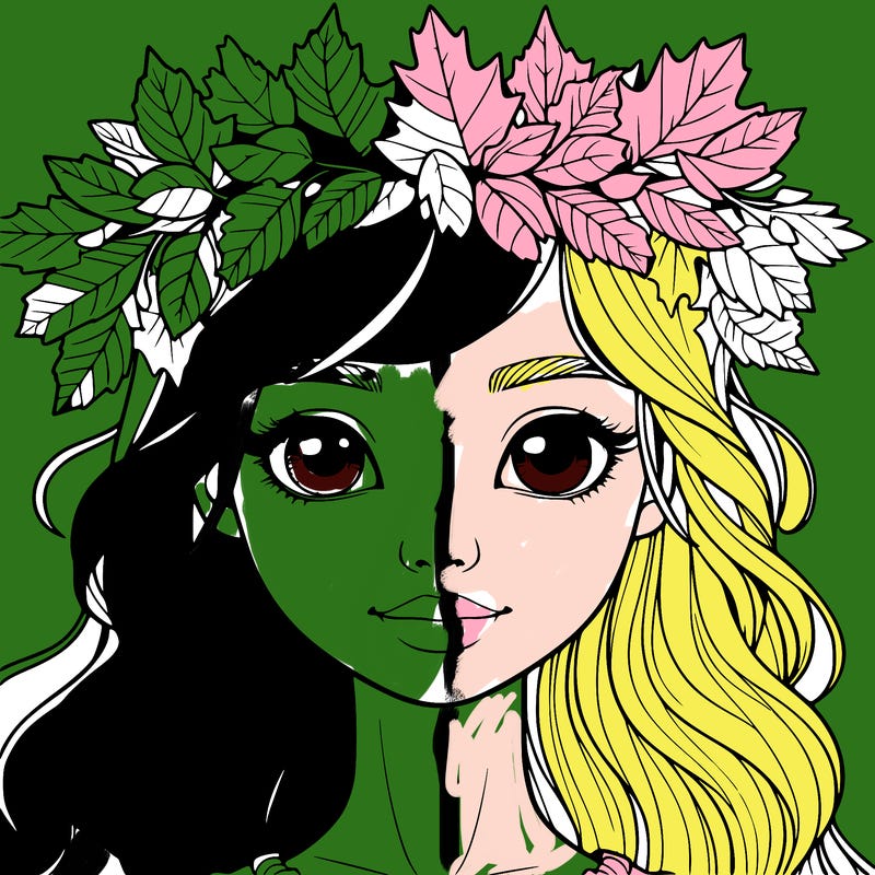 realistic girl with fall leaf crown