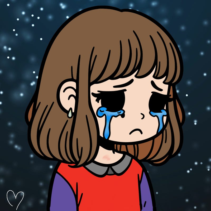 depressed girl, crying her eyes out