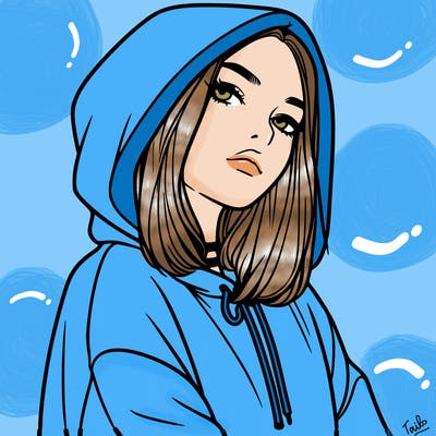 a realistic girl in a hoodie