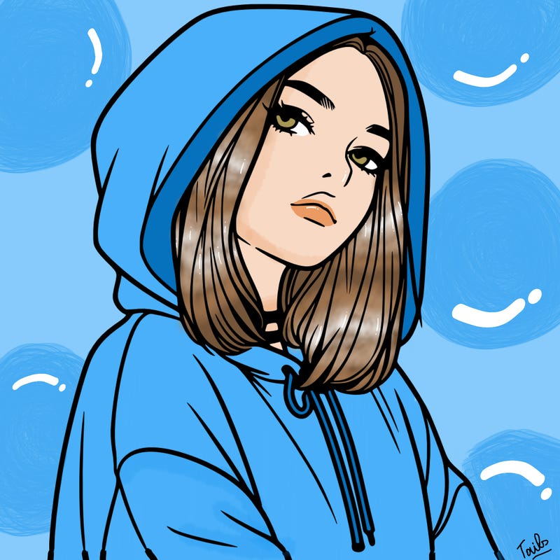a realistic girl in a hoodie