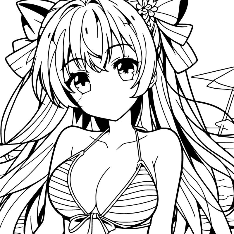 anime girl with a bikini