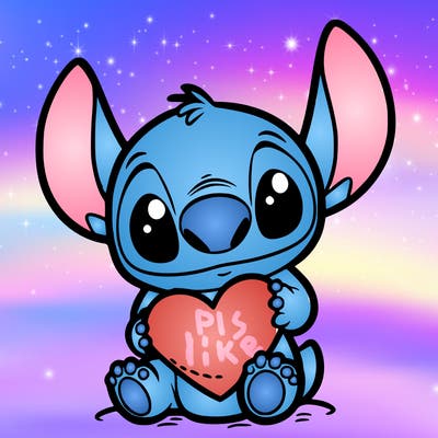 stich holding a heart