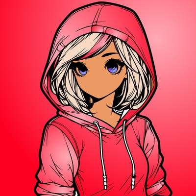 realistic girl with hoodie