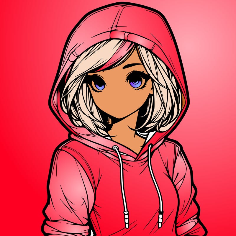 realistic girl with hoodie