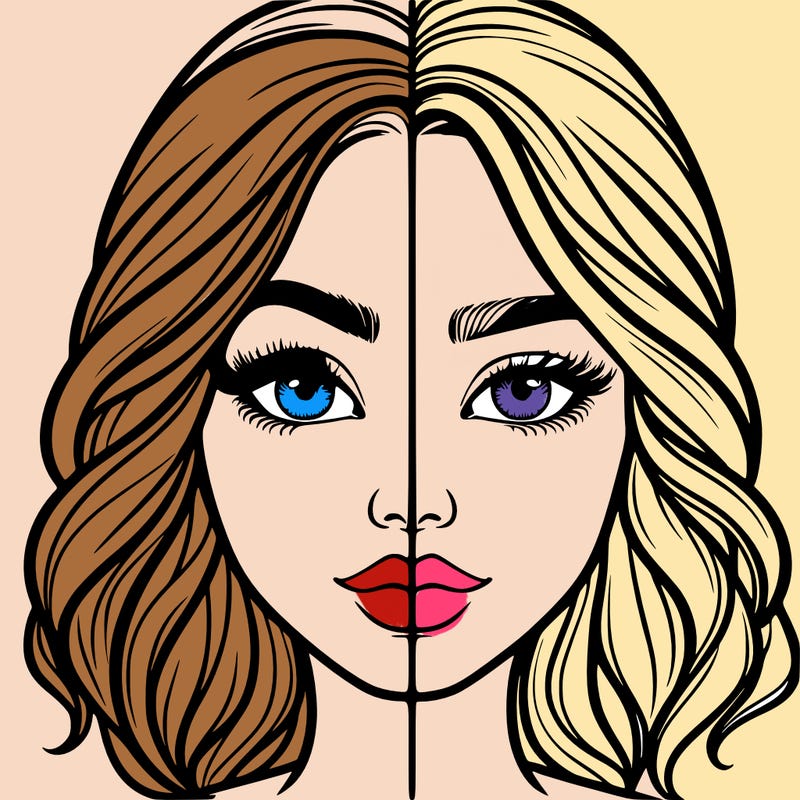 realistic girl split half