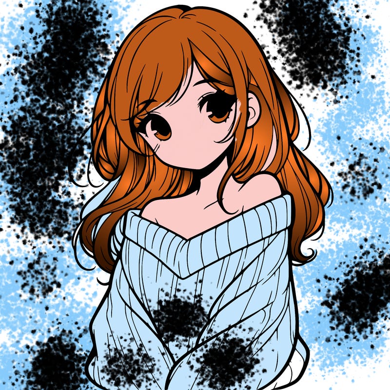 shy pretty girl wearing a sweater that is falling off one shoulder portrait