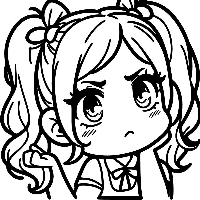 a girl with a jealous look on her face