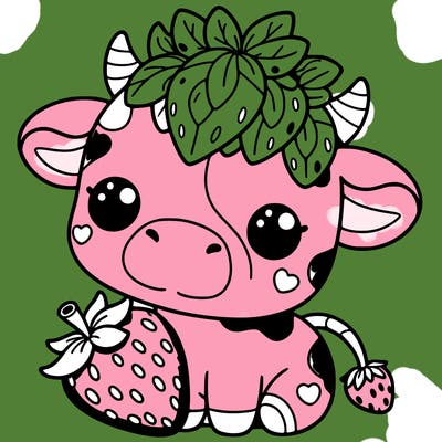 cute strawberry cow