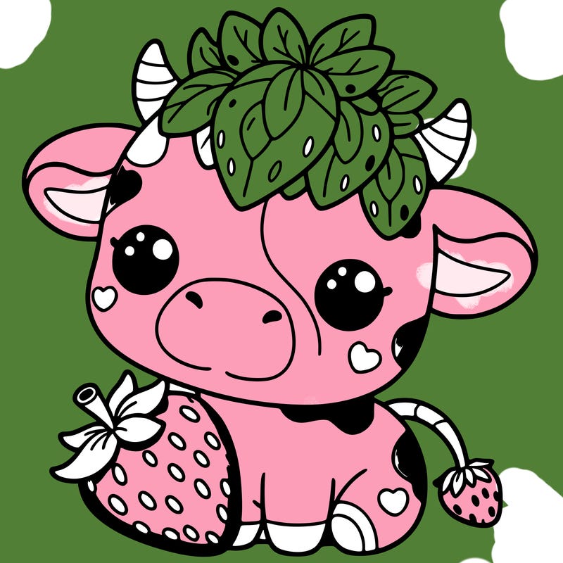 cute strawberry cow