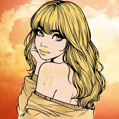 realistic girl with bangs looking over her shoulder