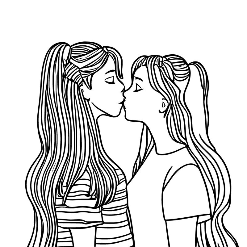 girls kissing