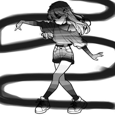 realistic girl danceing
