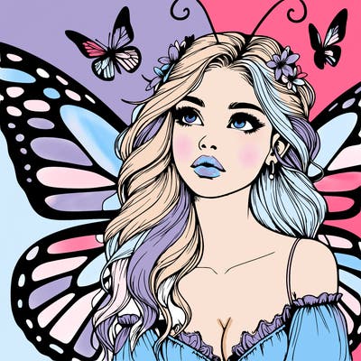 butterfly fairy realistic girl