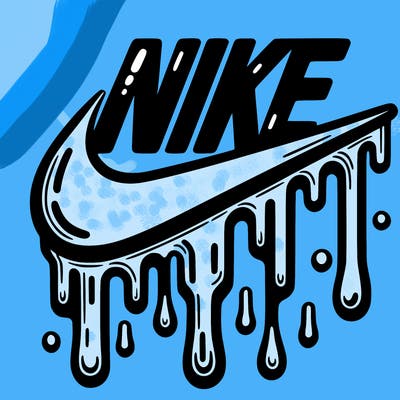 dripping nike logo