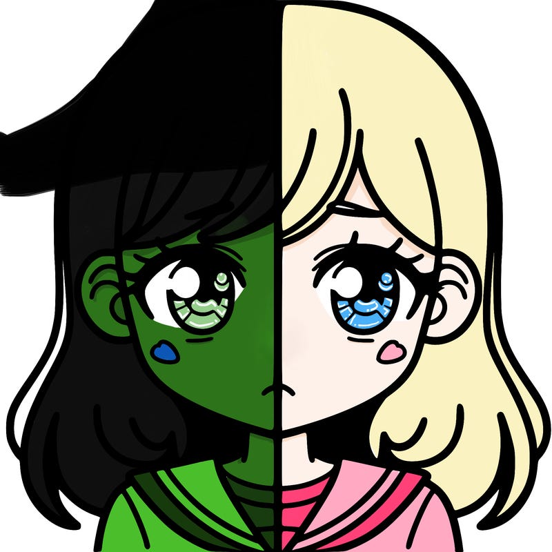 a split of a girl