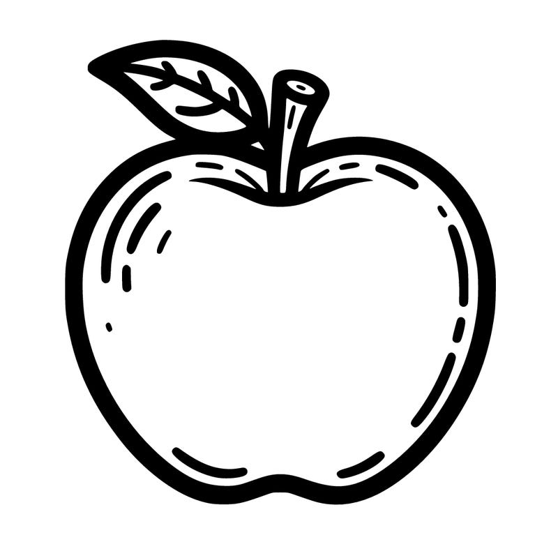 apple, line art simple