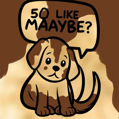 a puppy that says 5 like maybe