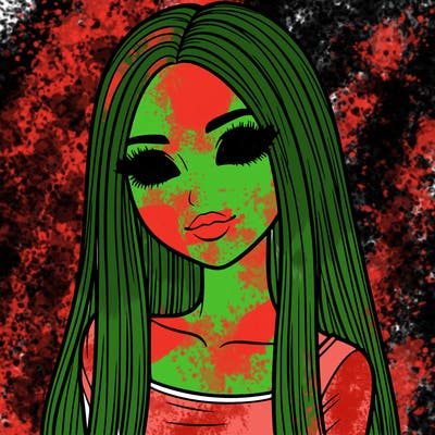 realistic girl with straight and long hair