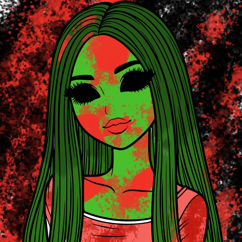 realistic girl with straight and long hair