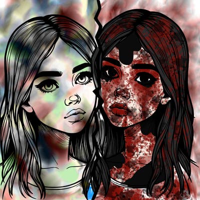 realistic girl split