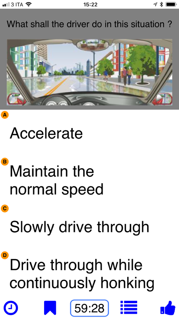 Driving in China - theory test - A multiple choice practice question from the Driving in China theory test app