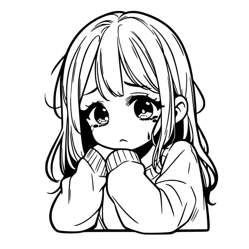 sad girl manga