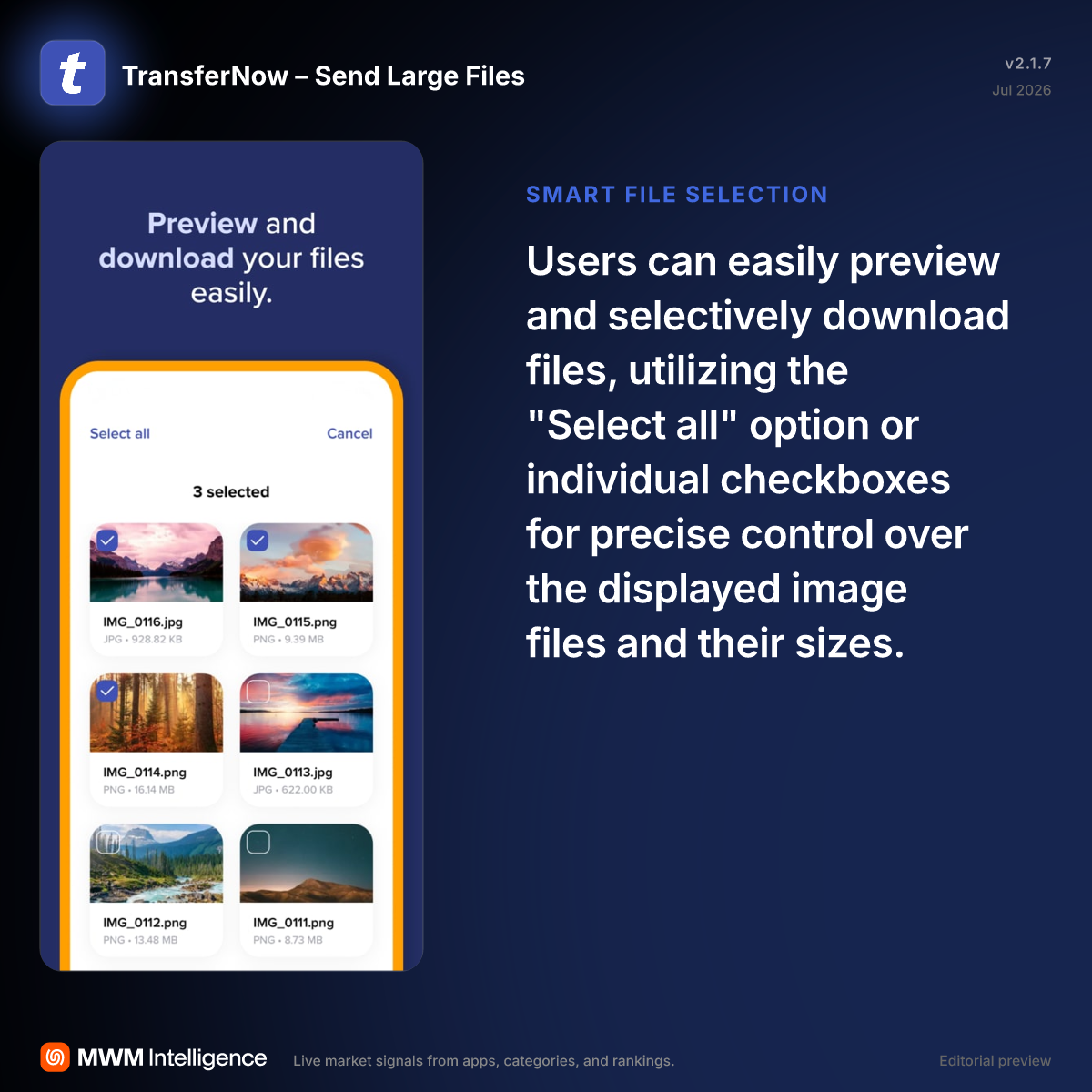 TransferNow – Send Large Files - Productivity App | MWM
