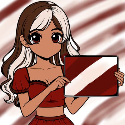 realistic pretty girl holding blank sign